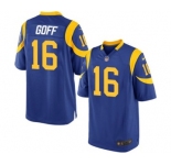 Men's Nike Los Angeles Rams #16 Jared Goff Game Royal Blue Alternate NFL Jersey