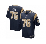 Men's Nike Los Angeles Rams #76 Orlando Pace Game Navy Blue Team Color NFL Jersey