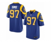 Men's Nike Los Angeles Rams #97 Eugene Sims Game Royal Blue Alternate NFL Jersey