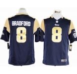 nike nfl jerseys st. louis rams #8 bradford blue[game]