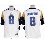 nike nfl jerseys st. louis rams #8 bradford white[game]