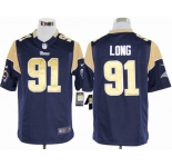 nike nfl jerseys st. louis rams #91 long blue[game]
