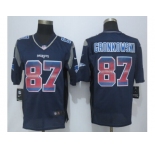 2015 new nike new england patriots #87 gronkowski navy blue strobe jerseys[limited]