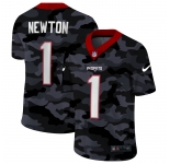 Men New Nike New England Patriots #1 Newton 2020 Nike Camo Salute to Service Limited Jersey