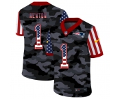 Men New Nike New England Patriots #1 Newton 2020 USA Nike Camo Salute to Service Limited Jersey