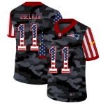 Men New Nike New England Patriots #11 Edelman 2020 Nike USA Camo Salute to Service Limited Jersey
