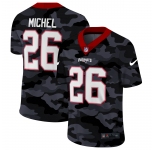 Men New Nike New England Patriots #26 Michel 2020 Nike  Camo Salute to Service Limited Jersey