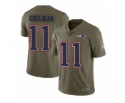 Men Nike New England Patriots #11 Julian Edelman Limited Olive 2017 Salute to Service NFL Jersey
