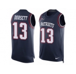 Men Nike New England Patriots #13 Phillip Dorsett Limited Navy Blue Player Name & Number Tank Top NFL Jersey