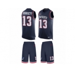 Men Nike New England Patriots #13 Phillip Dorsett Limited Navy Blue Tank Top Suit NFL Jersey