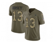 Men Nike New England Patriots #13 Phillip Dorsett Limited Olive Camo 2017 Salute to Service NFL Jersey
