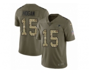 Men Nike New England Patriots #15 Chris Hogan Limited Olive Camo 2017 Salute to Service NFL Jersey