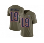 Men Nike New England Patriots #19 Malcolm Mitchell Limited Olive 2017 Salute to Service NFL Jersey