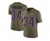 Men Nike New England Patriots #34 Rex Burkhead Limited Olive 2017 Salute to Service NFL Jersey
