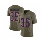 Men Nike New England Patriots #35 Mike Gillislee Limited Olive 2017 Salute to Service NFL Jersey