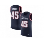 Men Nike New England Patriots #45 David Harris Navy Blue Rush Player Name & Number Tank Top NFL Jersey