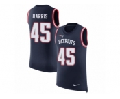Men Nike New England Patriots #45 David Harris Navy Blue Rush Player Name & Number Tank Top NFL Jersey