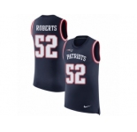 Men Nike New England Patriots #52 Elandon Roberts Navy Blue Rush Player Name & Number Tank Top NFL Jersey