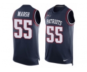 Men Nike New England Patriots #55 Cassius Marsh Limited Navy Blue Player Name & Number Tank Top NFL Jersey