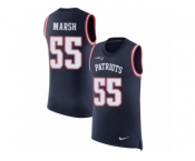 Men Nike New England Patriots #55 Cassius Marsh Navy Blue Rush Player Name & Number Tank Top NFL Jersey