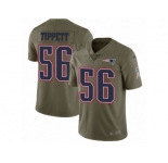 Men Nike New England Patriots #56 Andre Tippett Limited Olive 2017 Salute to Service NFL Jersey