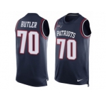 Men Nike New England Patriots #70 Adam Butler Limited Navy Blue Player Name & Number Tank Top NFL Jersey