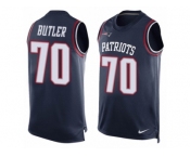 Men Nike New England Patriots #70 Adam Butler Limited Navy Blue Player Name & Number Tank Top NFL Jersey