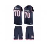 Men Nike New England Patriots #70 Adam Butler Limited Navy Blue Tank Top Suit NFL Jersey