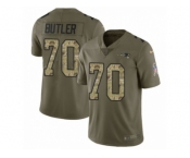 Men Nike New England Patriots #70 Adam Butler Limited Olive Camo 2017 Salute to Service NFL Jersey