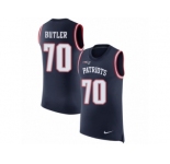 Men Nike New England Patriots #70 Adam Butler Navy Blue Rush Player Name & Number Tank Top NFL Jersey