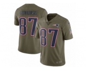 Men Nike New England Patriots #87 Rob Gronkowski Limited Olive 2017 Salute to Service NFL Jerse