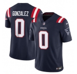Men's New England Patriots #0 Christian Gonzalez Navy 2025 F.U.S.E. Vapor Limited Football Stitched Jersey