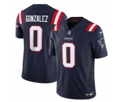 Men's New England Patriots #0 Christian Gonzalez Navy 2025 F.U.S.E. Vapor Limited Football Stitched Jersey
