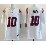 Men's New England Patriots #10 Drake Maye Limited White Fashion FUSE Vapor Jersey