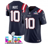 Men's New England Patriots #10 Drake Maye Navy 2025 F.U.S.E. Super Bowl LX Patch Vapor Limited Football Stitched Jersey