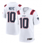 Mens New England Patriots #10 Drake Maye Nike White Vapor Untouchable Limited Jersey