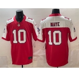 Men's New England Patriots #10 Drake Maye Red Alternate F.U.S.E. Throwback Vapor Limited Stitched Football Jersey