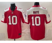 Men's New England Patriots #10 Drake Maye Red Alternate F.U.S.E. Throwback Vapor Limited Stitched Football Jersey