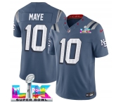 Men's New England Patriots #10 Drake Maye Storm Blue 2025 F.U.S.E. Super Bowl LX Patch “Rivalries” Vapor Limited Football Stitched Jersey