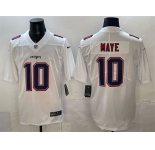 Men's New England Patriots #10 Drake Maye White Fashion Vapor Untouchable Limited Stitched Football Jersey