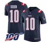 Men's New England Patriots #10 Josh Gordon Limited Navy Blue Rush Vapor Untouchable 100th Season Football Jersey