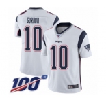 Men's New England Patriots #10 Josh Gordon White Vapor Untouchable Limited Player 100th Season Football Jersey