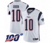 Men's New England Patriots #10 Josh Gordon White Vapor Untouchable Limited Player 100th Season Football Jersey
