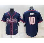 Men's New England Patriots #10 Mac Jones Navy Blue Stitched MLB Cool Base Nike Baseball Jersey
