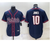 Men's New England Patriots #10 Mac Jones Navy Blue Stitched MLB Cool Base Nike Baseball Jersey