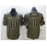 Men's New England Patriots #10 Mac Jones Nike Olive 2021 Salute To Service Limited Player Jersey