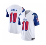 Men's New England Patriots #10 Mac Jones White Blue 2023 F.U.S.E. Vapor Limited Football Stitched Jersey