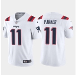 Men's New England Patriots #11 DeVante Parker White Vapor Untouchable Limited Stitched Jersey
