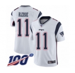 Men's New England Patriots #11 Drew Bledsoe White Vapor Untouchable Limited Player 100th Season Football Jersey