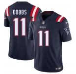 Men's New England Patriots #11 Joshua Dobbs Navy 2025 F.U.S.E. Vapor Limited Football Stitched Jersey
